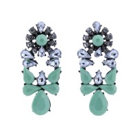 Mia Crystal Seafoam Bauble Statement Earrings